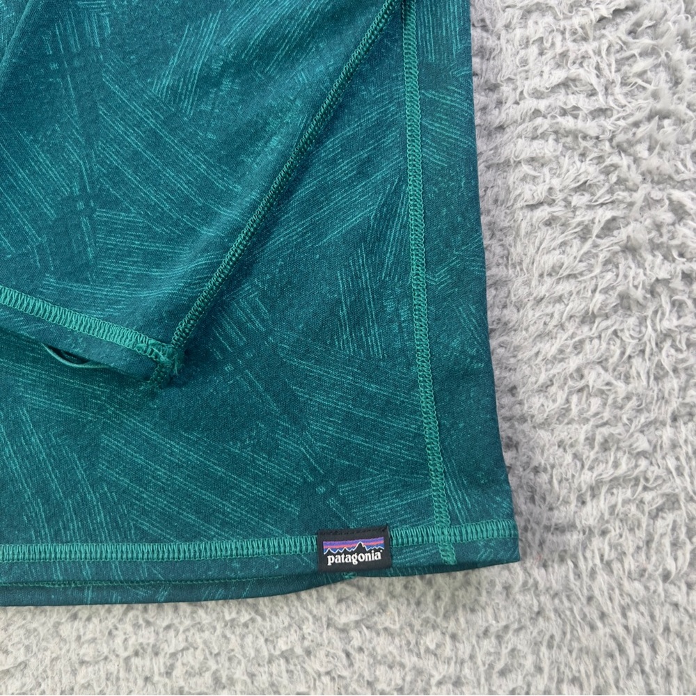 Patagonia Capilene Midweight Baselayer Mens Large Green Blue 1/4 Zip Pullover - Picture 7 of 8